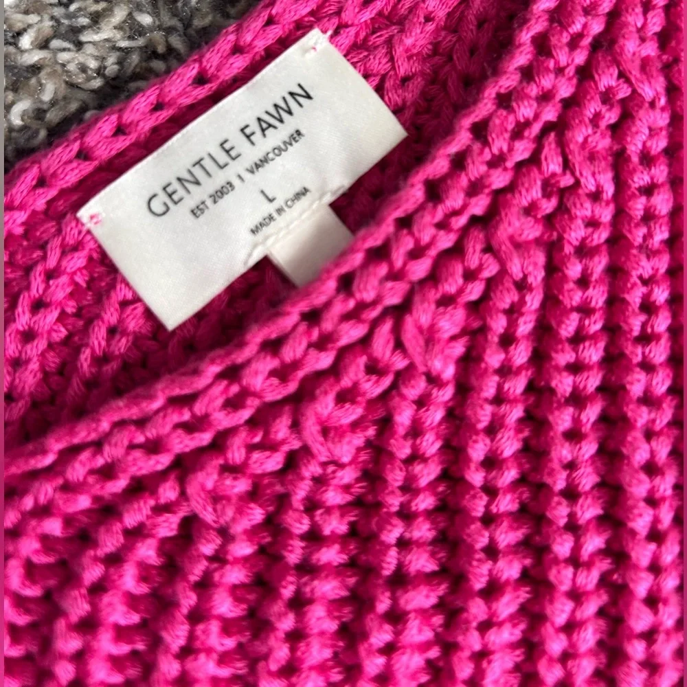 Gentle Fawn Hot Pink Chunky Knit Sweater Tank Size Large - Picture 2 of 7